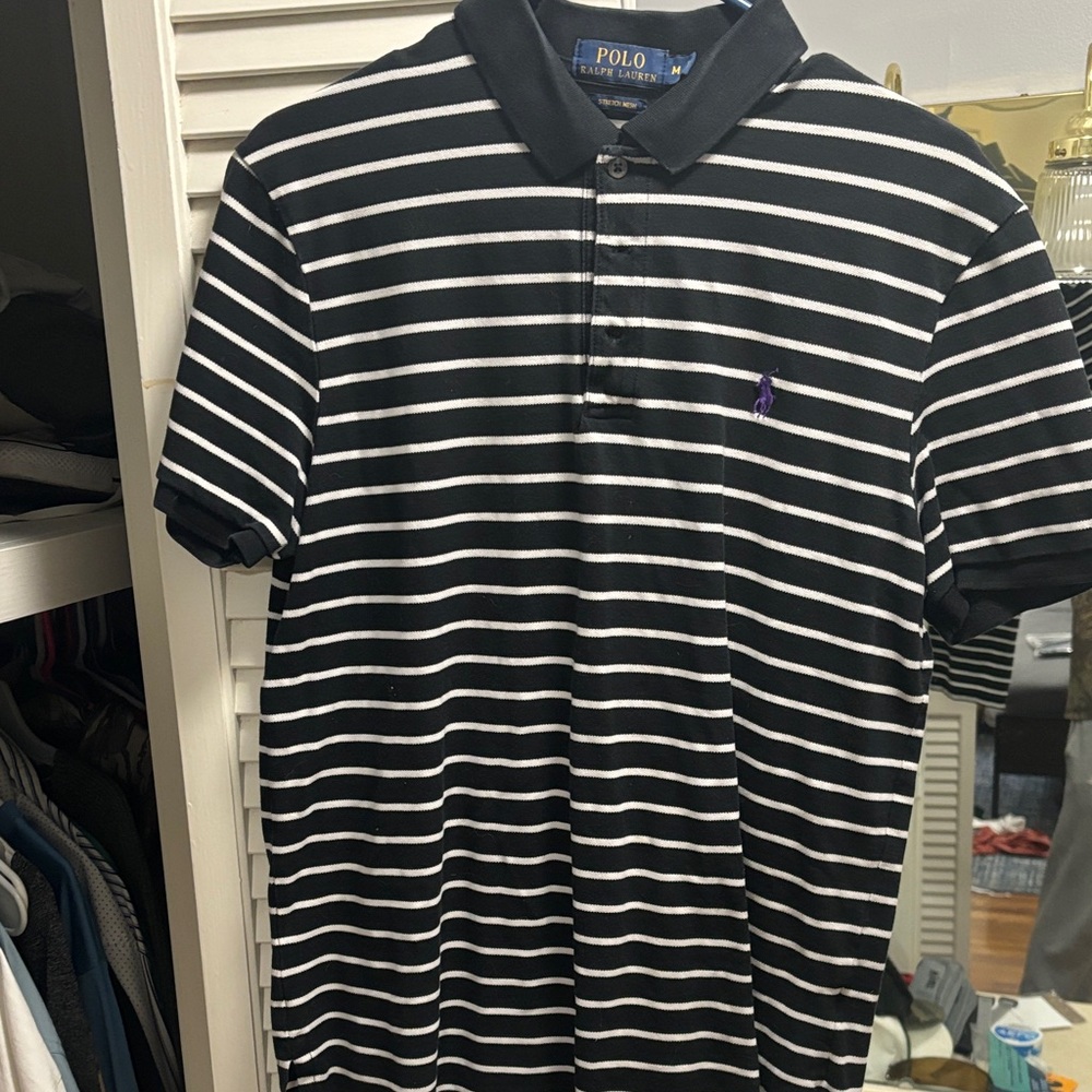 Polo by Ralph Lauren Black and White Striped Polo Shirt